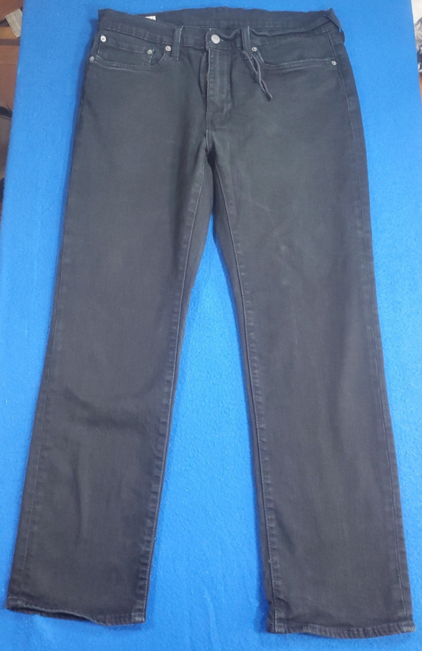 Levi's Premium Line Big E 514 Straight Leg Mens Black Jeans 34x30 Denim Pants